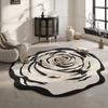 Living Room Carpet Flower Carpets Chair Floor Mat Black White Luxury Home Decoration Rug Bedroom Bedside Rugs Alfombra De Salón