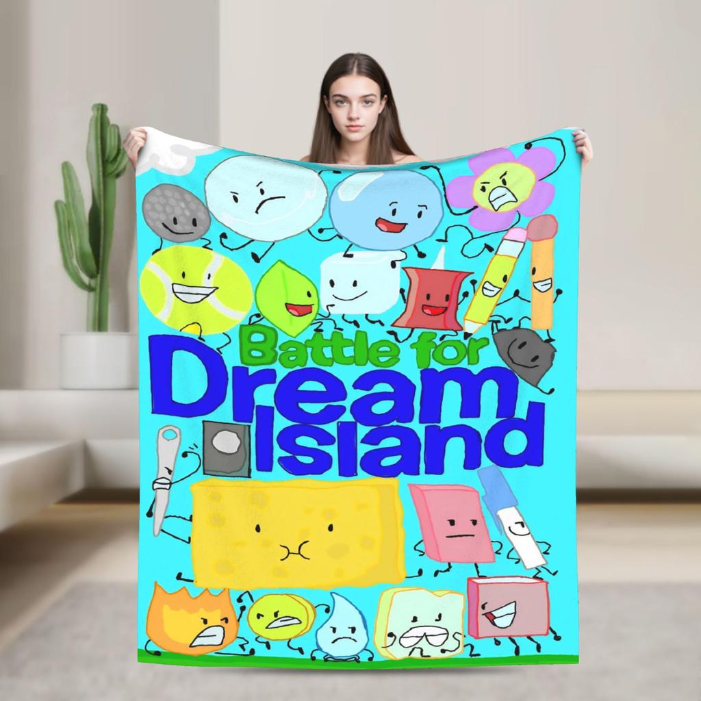 Cute Fan BFDI Animated Blankets Wool Funny Warm Throw Blanket for Chair Covering Sofa Autumn/Winter