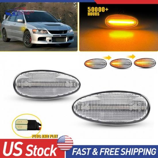 Front Side Marker Turn Signal Lights Fit 02-06 Mitsubishi Lancer 03-06 Outlander