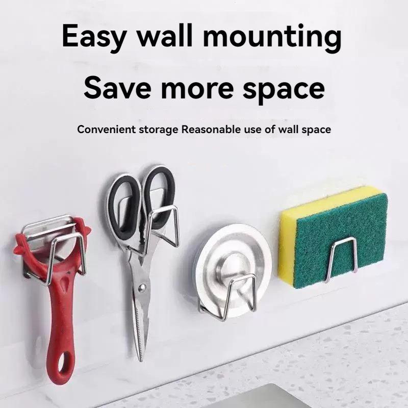 Stainless Steel Rack & Holder for Cutting Board, Pot Cover, Sponge, Draining, Multifunctional Punch-Free Storage Shelf