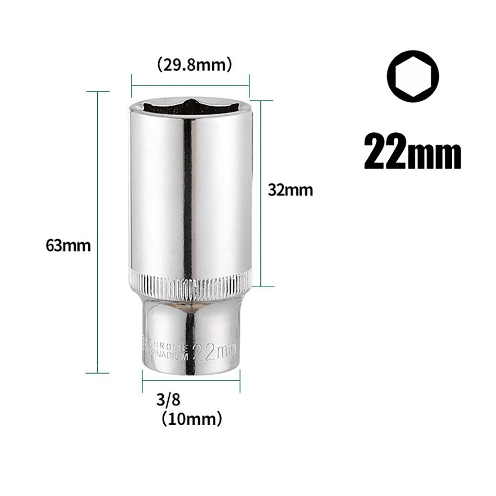 1Pcs For Ratchet Torque Wrench Hex Short Socket 3/8" Head Drive Socket New Metric Key Sleeve