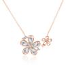 Popular High Quality Zirconia No Silver Rose Gold [Naniwaai] Women's Necklace, "Sakura Hime" Necklace, Hypoallergenic, 925, Women's Accessories, Gift,