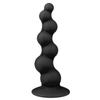 Semaxy Irregular Bead Shaped Anal Plug Anal Beads with Suction Cup Bend Anal Plug Cross Staggered Beads Unisex Silicone Black 360°