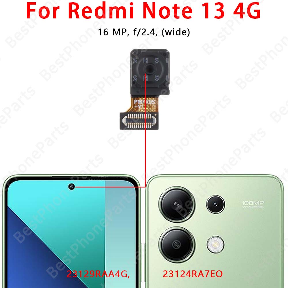 Передняя и задняя камеры для Xiaomi Redmi Note 13 4G Модуль основной камеры Шлейф Запасные части для замены