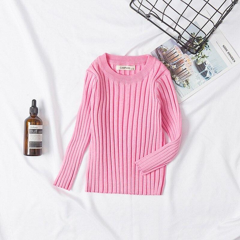 Autumn Spring Children's Knitted Round Collar Candy Colors Children Spring Clothes Girls Sweater Knitted Pullovers Sweater