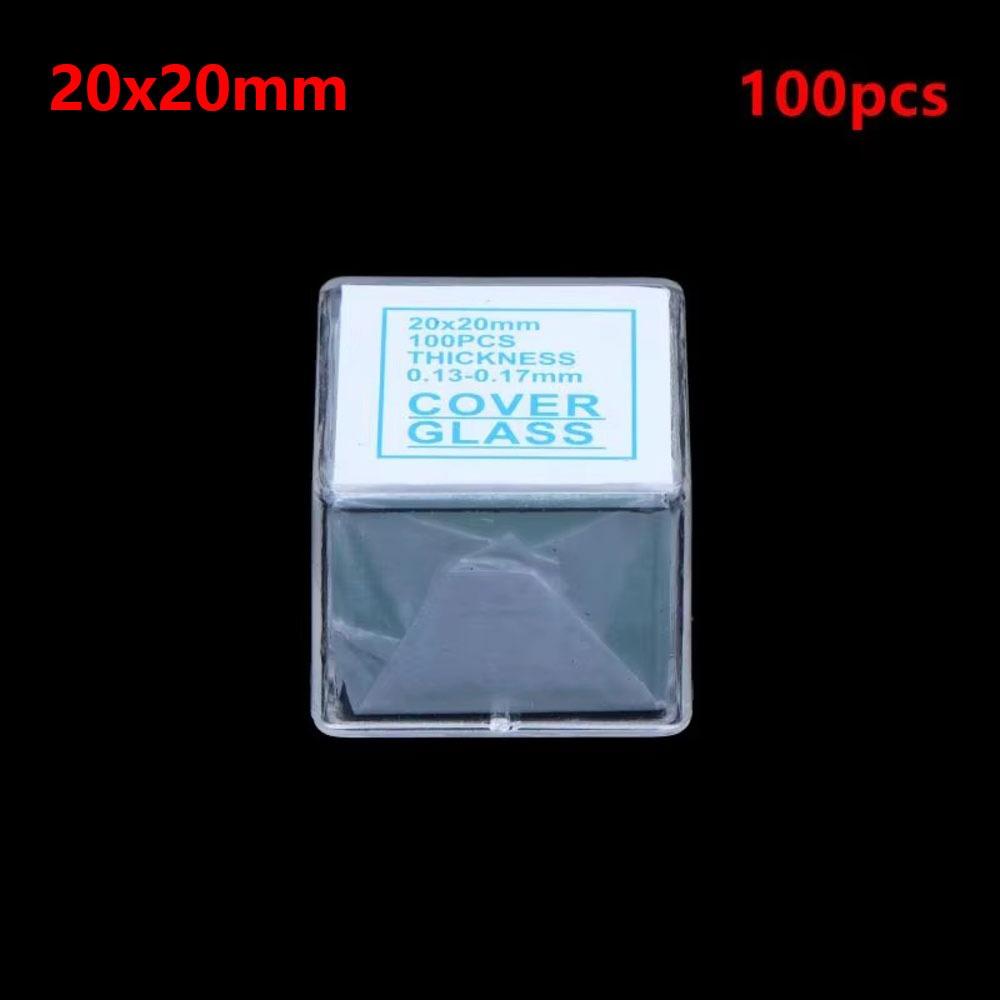 100Pcs Glass Microscope Slides Coverslips Glass Cover Slips for Biological Specimen Preparation