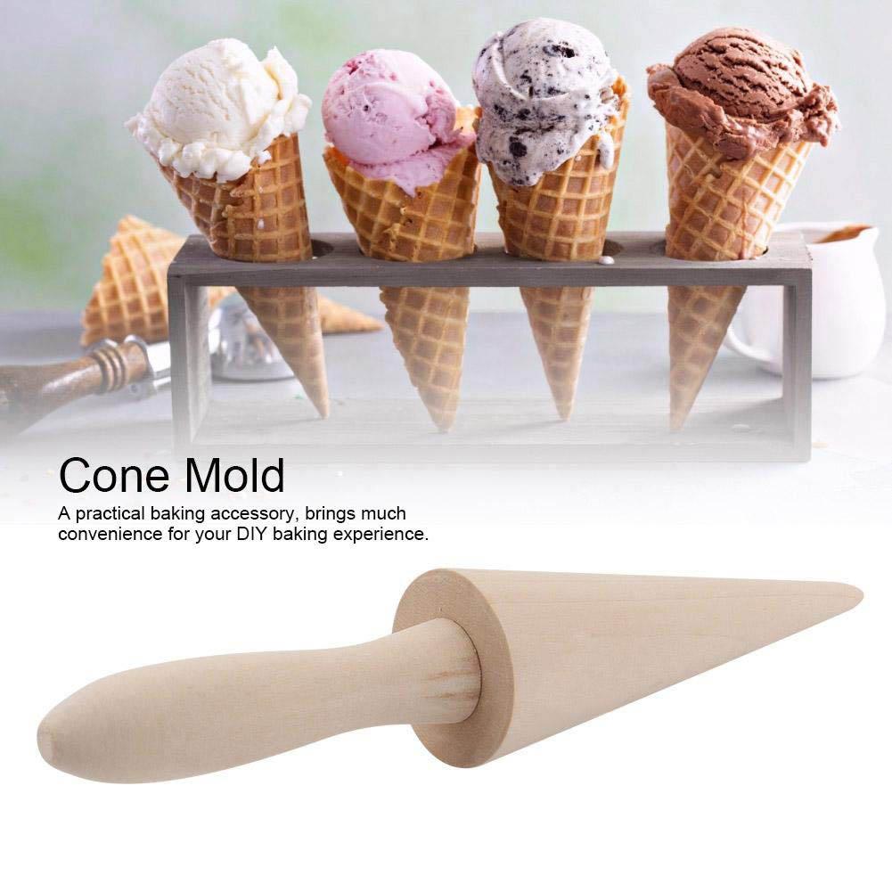 Wood Cone Roller Pastry Ice Cream Cone Mold Baking Tools for Home Dessert Shop