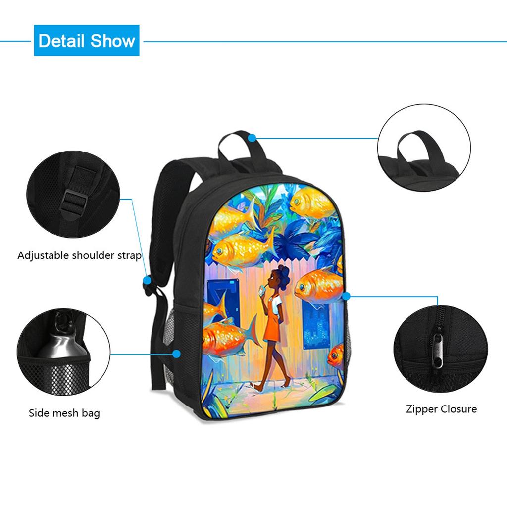 Backpack Cartoon Devil Anime Lightweight Travel Casual Backpack Laptop Bag School Bag Three-piece Set