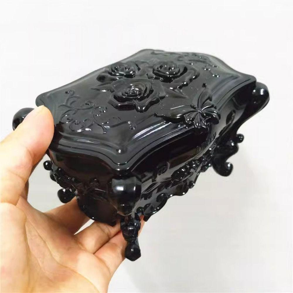 Korean Style Jewelry Storage Box With Mirror Rose Flower Storage Box Beautiful Home