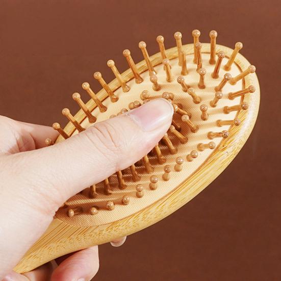 Yousheng Bamboo Air Cushion Hairbrush Hair Growth Natural Wood Bristle Scalp Massage Brush Men Women Anti-Static All Hair Types Detangling Comb