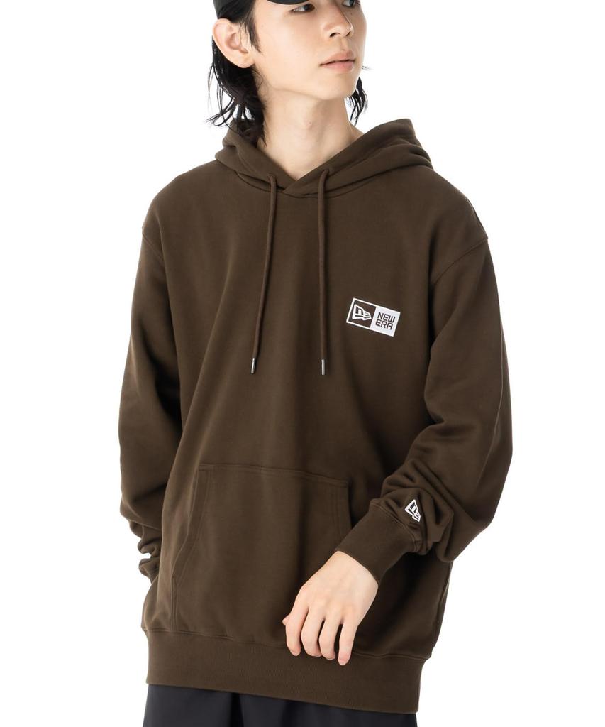 NEW ERA PARKER Sweat Pullover Hoodie Box Logo Embroidery Walnut M