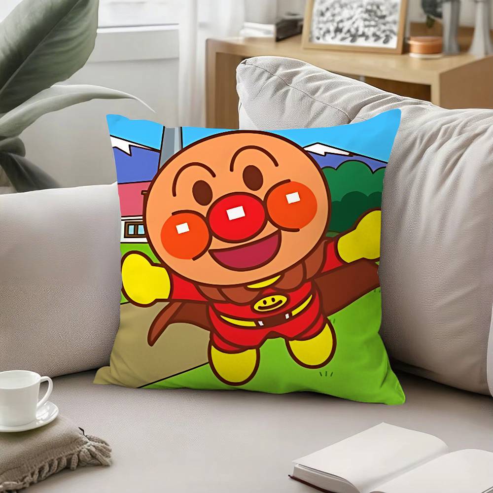 Cartoon A-Anpanman Throw Pillow Covers Pattern Cushion Cover Suitable For Sofa Bedroom Car Pillow Cover