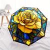 1pc Rose Window Auto Open/Close Umbrella, Portable Folding Umbrella for Travel,suitable as a gift for various festivals