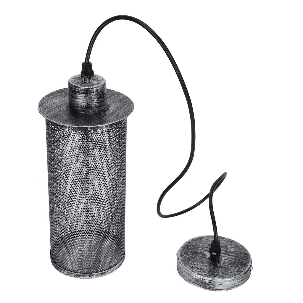 Абажур из сетки в индустриальном стиле E27, подвесной светильник из железа для бара, кафе, AC85‑265VRetro Silver