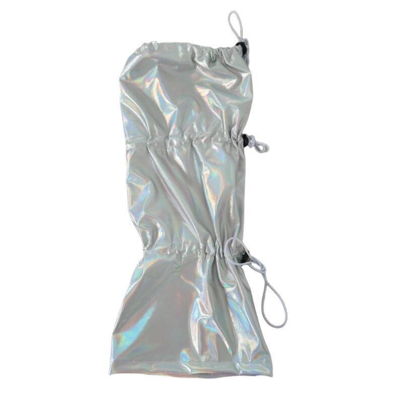 Japanese Women Sweet Girl Leg Warmer Long Socks Harajuku Punk Drawstring Holographic Leg Cover with Adjustable Length
