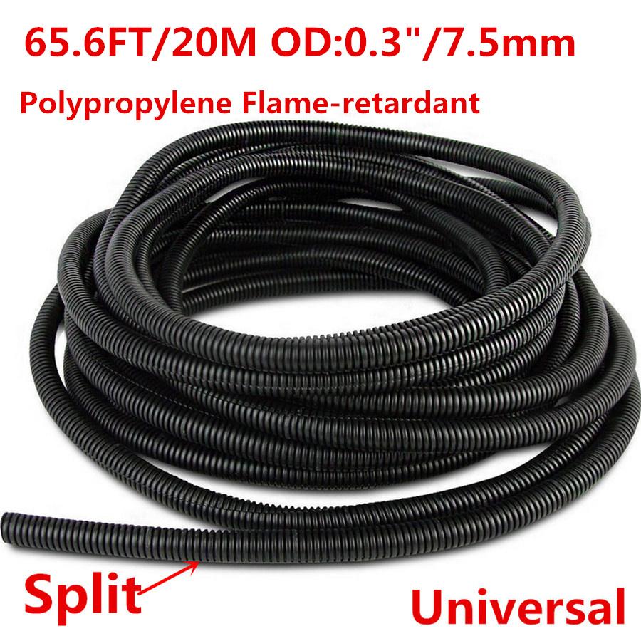 7,5 мм 20 м Гофрированная труба для жгутов проводов Автомобильная полиэтиленовая огнестойкая трубка-шланг