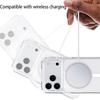 Магнитный чехол для телефона для iPhone 17 16 15 14 13 12 11 Pro Max Plus Air Беспроводная зарядка для чехла MagSafe Прозрачная крышка Защита от пожелтения