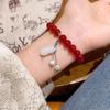 Chinese Style Red Natural Stone Beaded Bracelet - Elegant and Versatile Women's Jewelry