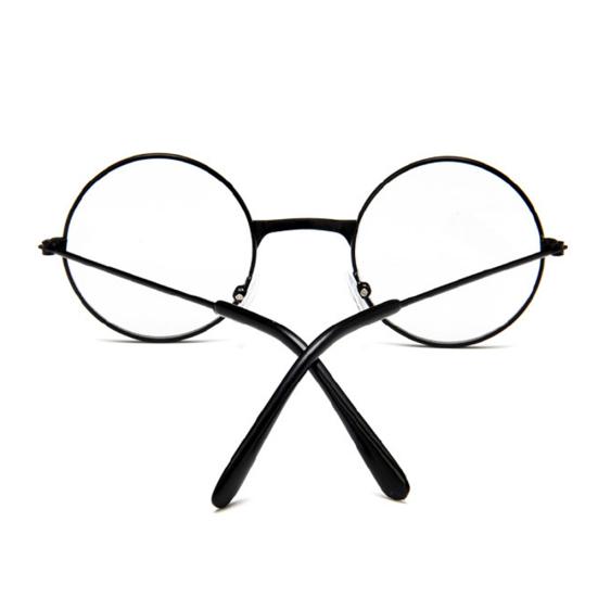 Vintage Round Metal Frame Resin Lens Kids Eye Glasses Photography Studio Prop