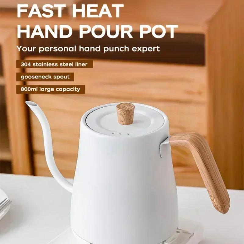 220V Portable Kettle Slender Mouth Pot 1000W Goose Neck Electric Kettle 0.8L Coffee Pot Electric Water Heater Tea Pot Baby Milk