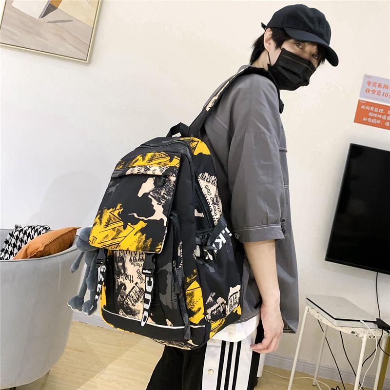 Модная школьная сумка Мужская Женская Рюкзак с граффити Большая вместимость Студенческий рюкзак KTY