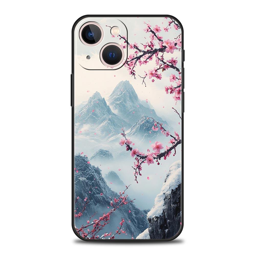 Pink Sunset Mountain Phone Case Cover for iPhone 17 16 15 14 13 12 11 Pro Max 17 Air Plus Shockproof Soft TPU Shell Fundas Capas
