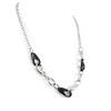 [H3321] - Black Silver 'Calypso' Steel Necklace