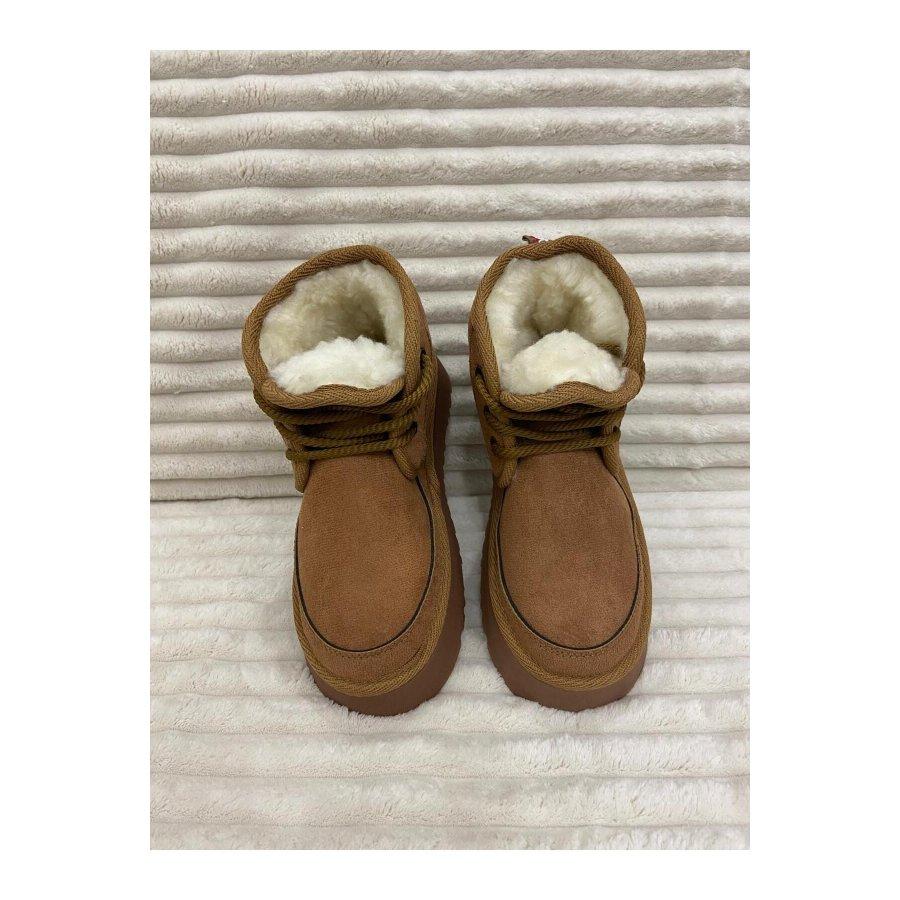 Женские повседневные ботинки на толстой подошве с меховой подкладкой