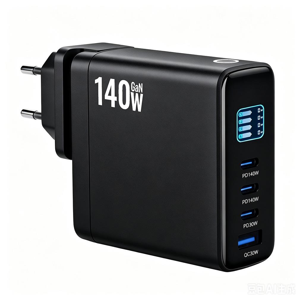 140 Вт Многопортовый 3C1A GaN Быстрая зарядка 4-портовый Настольный Умный Цифровой Дисплей PD3.1 USB Type C Зарядное устройство для iPhone Xiaomi Ноутбука