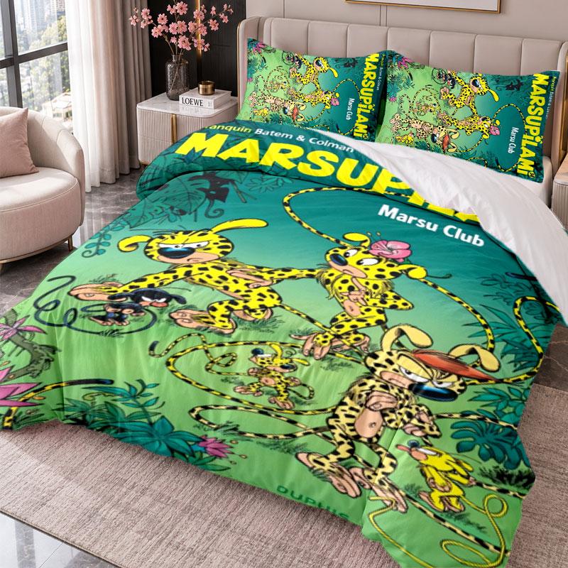 Marsupilami 3Pcs Bedding Set Duvet Cover With Two Pillowcases For Bedroom Home Decoration