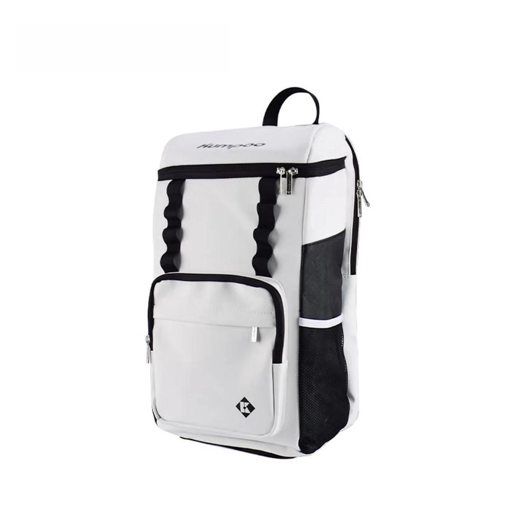 KUMPOO Badminton Bag with Separate Shoe Compartment, Multi-Compartment, Double Zipper Shoulder Bag, White-Black KBR-636