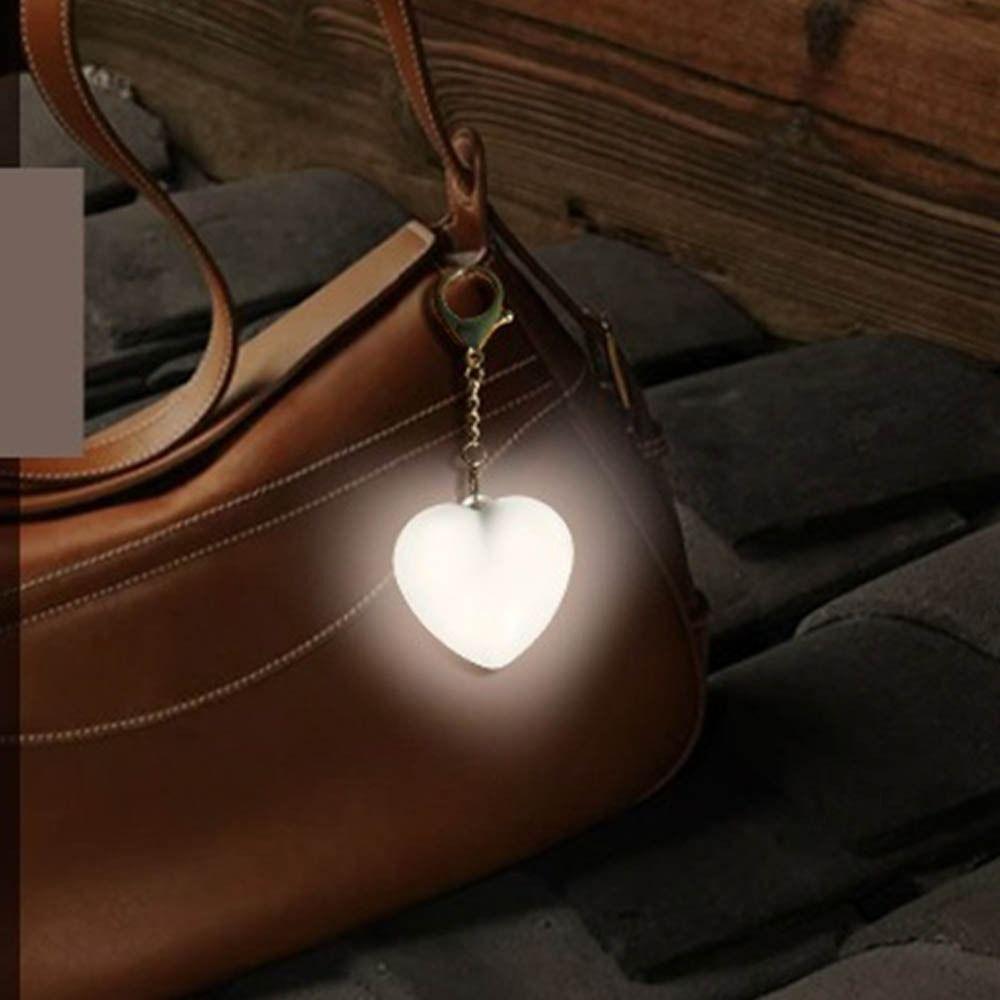 Rechargeable Love Shape Keychain Light Lightweight Heart Shape Bag Lamp For Women/Girls