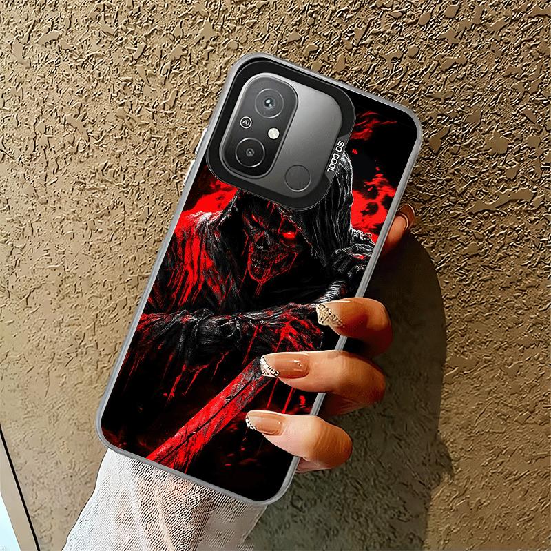 Ударопрочный чехол для телефона Xiaomi Poco X7 X6 X5 X3 Pro F7 Ultra M8 Redmi 15C 15 14C 13C 12C 10C 13 с изображением Смерти, Жнеца, Черепа и Косы
