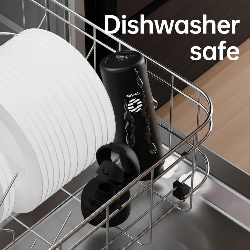 Термос Бутылка из нержавеющей стали Спортивная бутылка для воды с магнитным держателем для телефона Изолированная чашка Спортивная посуда для напитков для активного отдыха и фитнеса