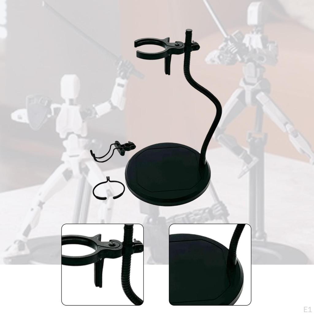 Action Figure Display Stand Base with Clips Doll Holder for 15-30cm
