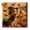 Handmade Holiday Wall Art Halloween Faux Pearl Painting Kit, Puppy Ghost 3D Craft Fall Indoor Diy Activity for Adults Beginners, Home Decor,
