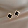 Жемчужные Серьги-пусеты в стиле маленького аромата, квадратные, темпераментные, ретро, маленькие, для женщин