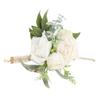Wrist Corsages for Wedding Bride Wrist Flower Decorative White Roses and Green Leaves for Prom