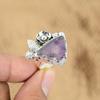 Подарок для нее Серебро 925 пробы Натуральный звездчатый аметист Мульти камень Цветок Регулируемое кольцо