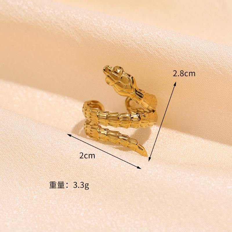 Premium Stainless Steel Ring Opening Retro Geometric Line Ring Hydraulic Titanium Steel Jewelry