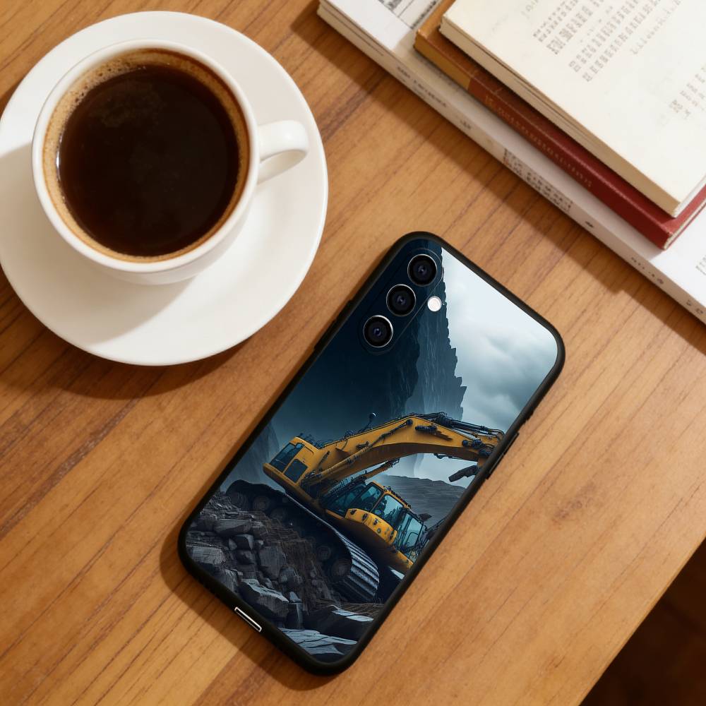 Classic excavator Phone Case For Samsung Galaxy A73,A72,A71,A70,A53,A52,A51,Soft Silicone Black Cover