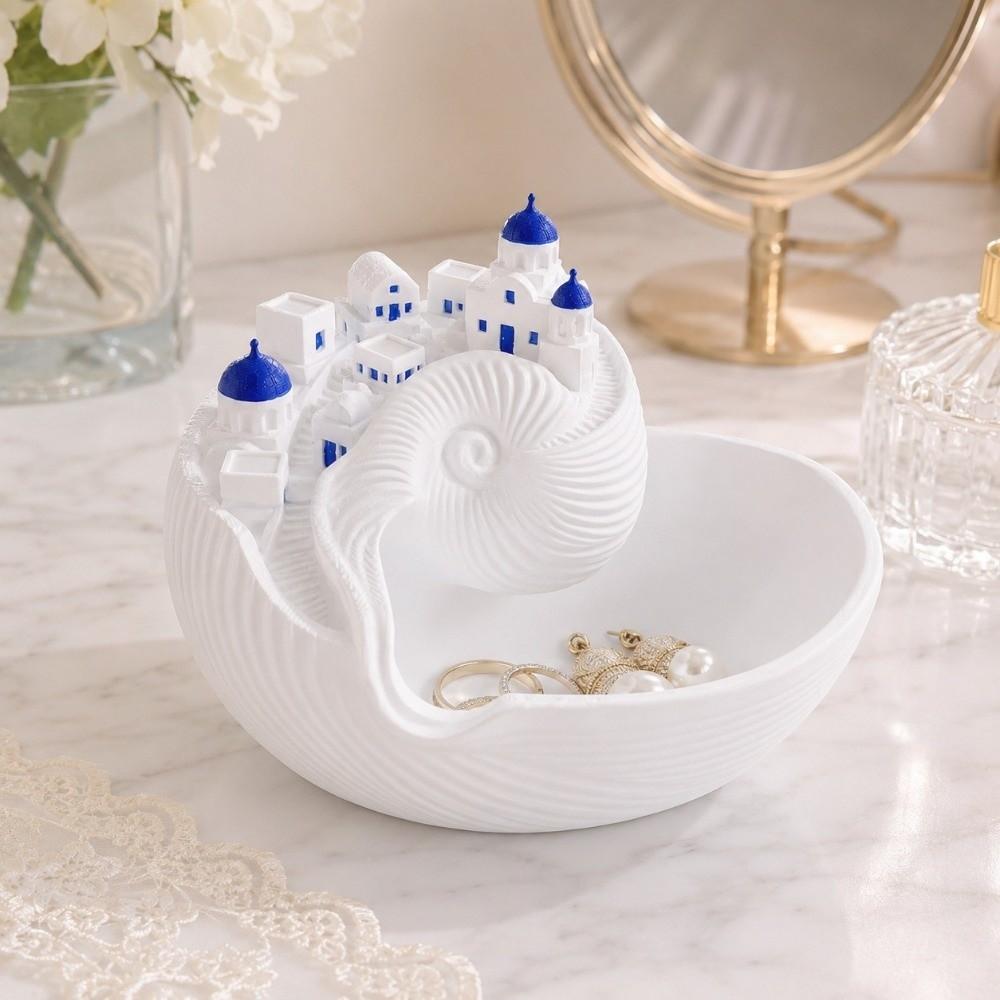 3D Printed Coastal Style Key Tray Conch Shell Shape Conch Shell Storage Box Entryway Table Decor