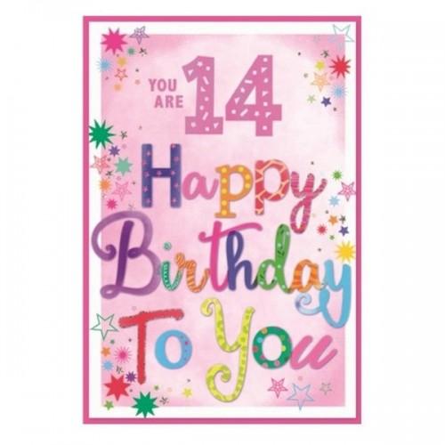 Simon Elvin Поздравительная открытка со звездами на 14-летие (Упаковка из 6 шт.)