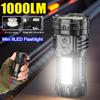 Mini 9 LED Flashlight with Side Lights Portable Rechargeable ABS LED Torch Built-in Battery High Power Lantern 4 Lighting Modes