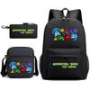 Geometry Sprint Game Backpack Geometry Dash Heat Transfer Backpack Elementary School Bag Leisure Bag