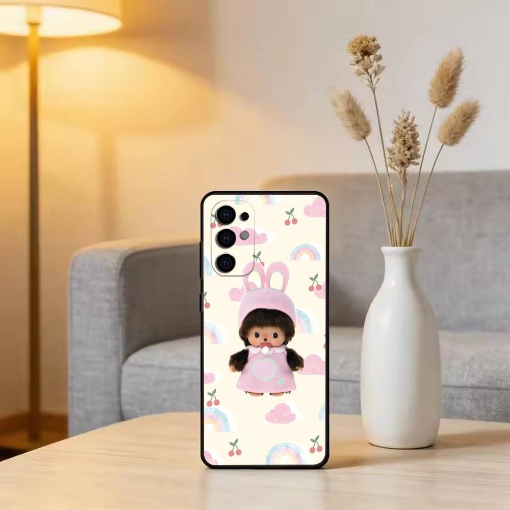 C-Cute M-monchhichis-s Phone Case Black Silicone Soft For Samsung S25,S24,S21,S22,S23,S30,Ultra,S20,Plus,Fe,Lite