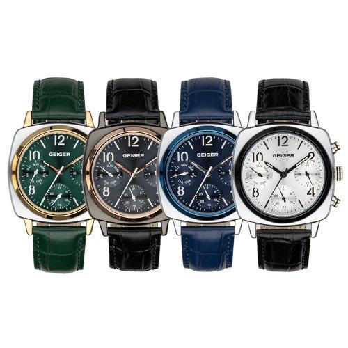 Geiger Мужские многоцветные кожаные часы GEIGER GE1257