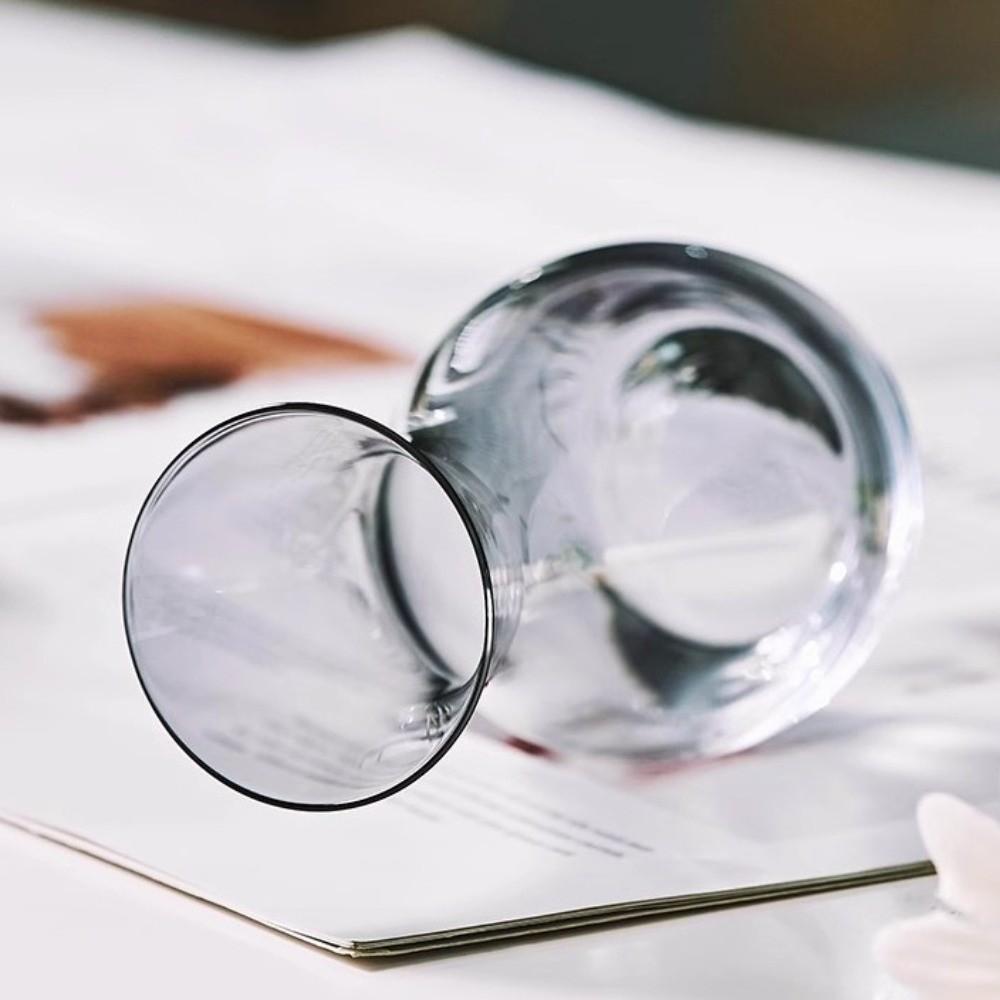 Slanted Mouth Transparent Glass Vase Water Droplet Shape Bud Vase Hydroponic Flower Vase Wedding