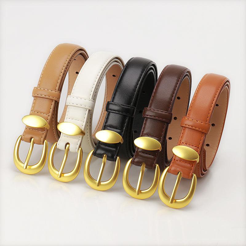 High-End Fashionable Versatile Belt Women's Style Leather Belt Simple Korean Version Decorative Jeans Female Daily Necessities