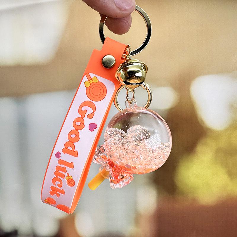 Изысканный брелок-леденец с плавающим песком: Милый брелок для школьных сумок девочек